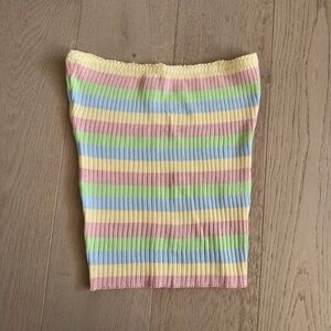 superdown rainbow pastel ribbed tube top